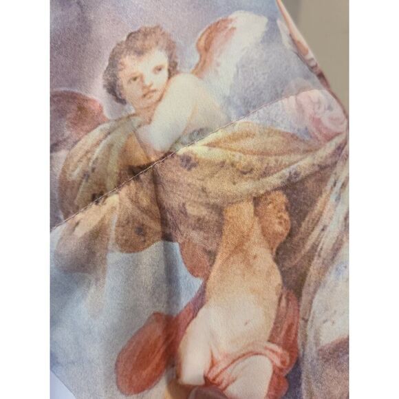 Forever21 Cherub Angel Puffer Jacket All Over Print Renaissance Fantasy | S EUC - Picture 8 of 11